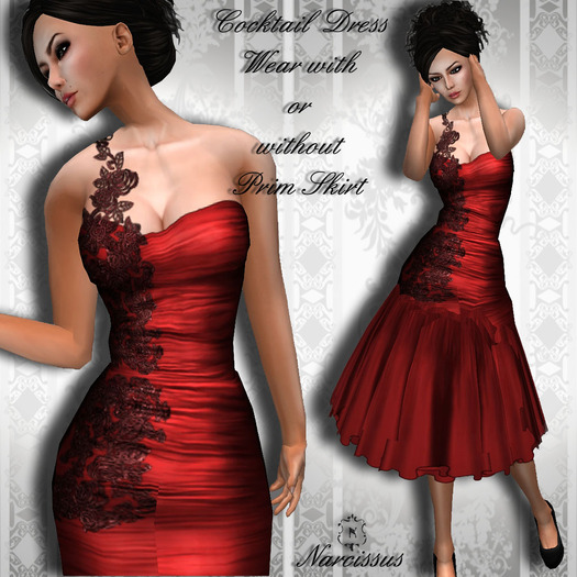 Second Life Marketplace - ~Narcissus~Cocktail Dress in Red