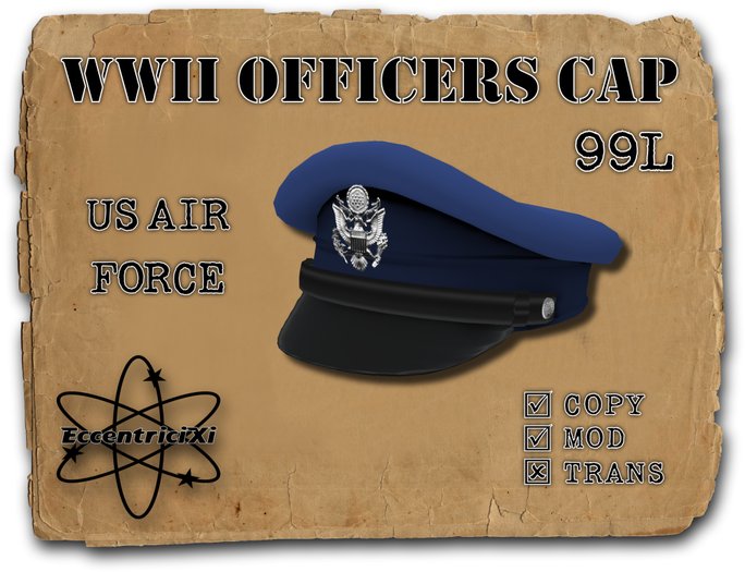 ~EccentriciXi~ WW2 Officers Cap USAAF Blue