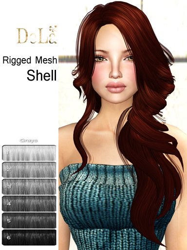 =DeLa*= Mesh Hair "Shell" Grays