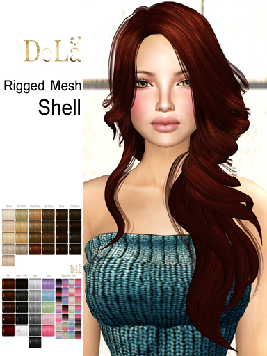 =DeLa*= Mesh Hair "Shell" Fatpack all colors