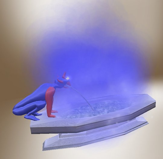 Fountain Blue Devil 5 Prims by Rita Munro