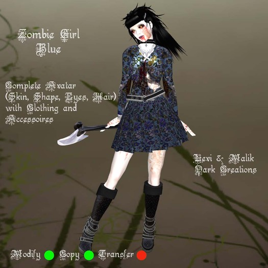 Zombie Girl Blue