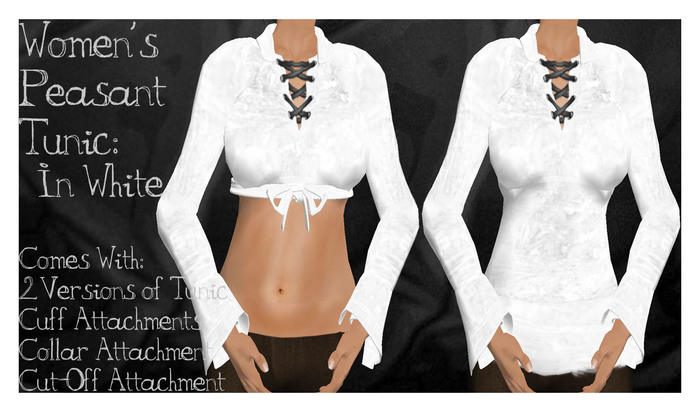 @~VooDoo Rose~@ Women's Peasant Top: White
