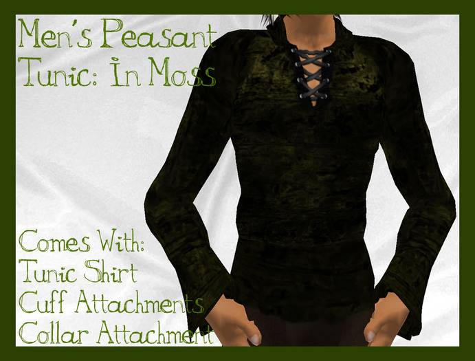 @~VooDoo Rose~@ Men's Peasant Top: Moss