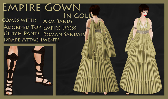 @~VooDoo Rose~@ Roman Empire Gown: Gold