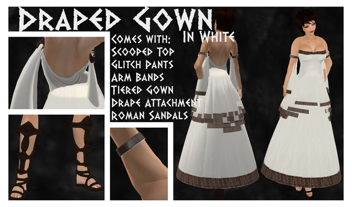 @~VDR~@ Draped Gown: White