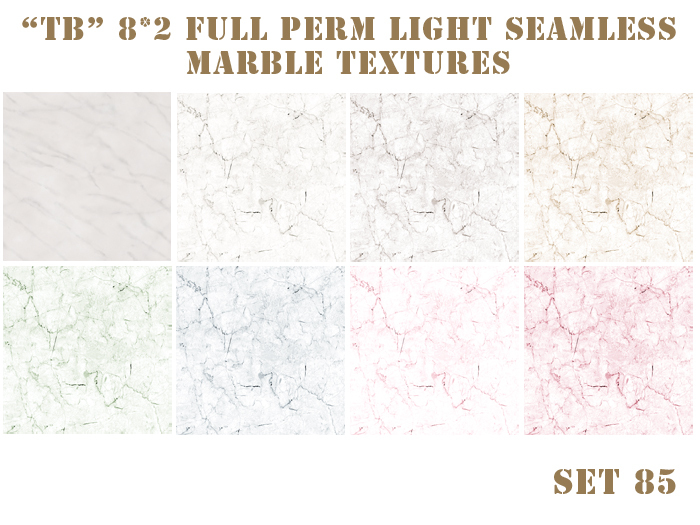 Twice baked 8*2 very nice seamless light marble textures set 85