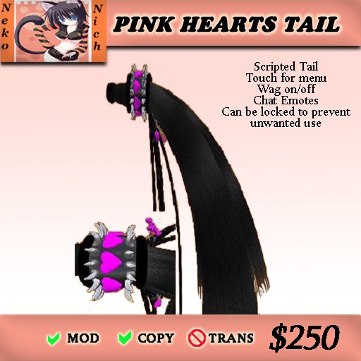 Pink Heart Tail