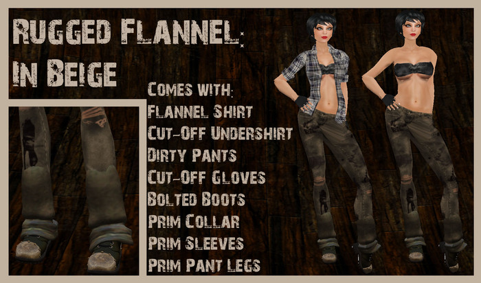 @~VooDoo Rose~@ Rugged Flannel: Femme: In Beige