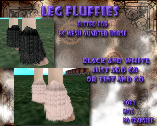 *Fluffy Legs* - Black and White Leg Fluff