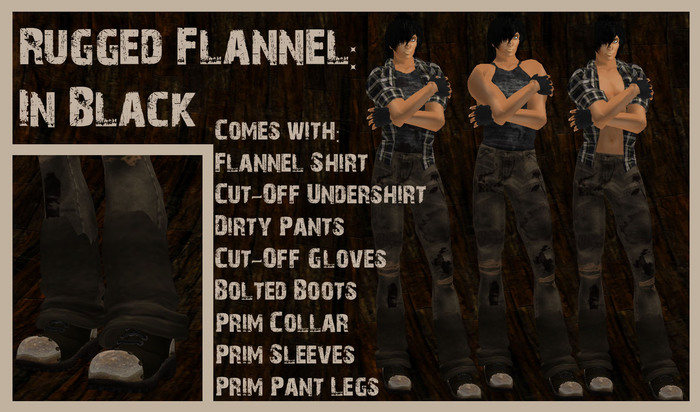 @~VooDoo Rose~@ Rugged Flannel: Male: In Black