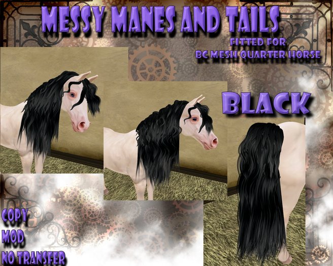 *SC* Messy Manes & Tails Black (Quarter horse)