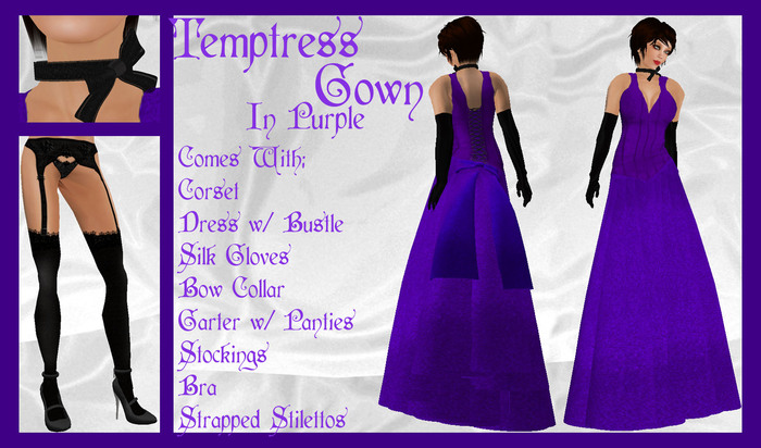 @~VooDoo Rose~@ Temptress Gown: In Purple