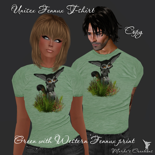 Green Unisex T-shirt with Western Fennux print PROMO!!