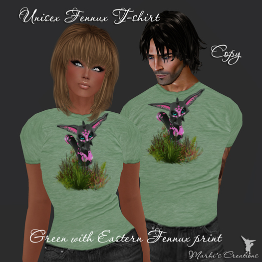 Green Unisex T-shirt with Eastern Fennux print PROMO!!