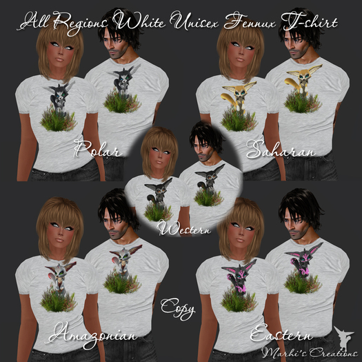 White FatPack Unisex T-shirts with all 5 Regions PROMO!