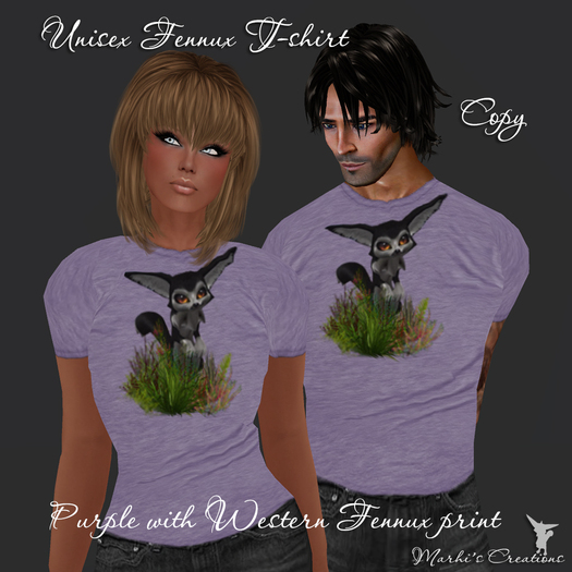 Purple Unisex T-shirt with Western Fennux print PROMO!!
