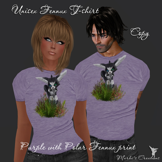 Purple Unisex T-shirt with Polar Fennux print PROMO!!