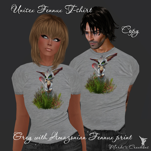 Grey Unisex T-shirt with Amazonian Fennux print PROMO!!