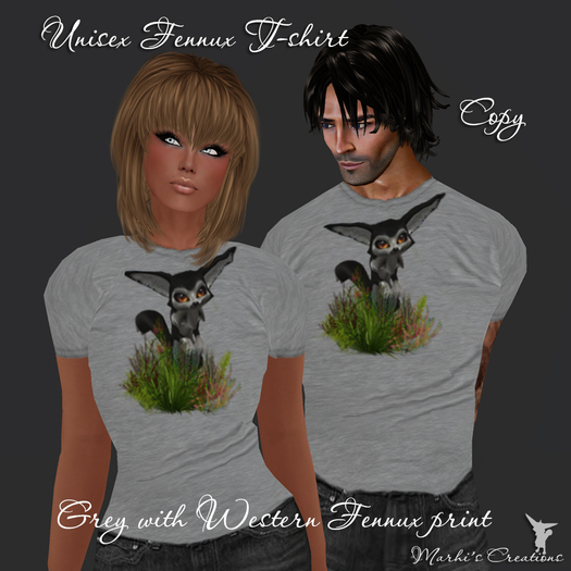 Grey Unisex T-shirt with Western Fennux print PROMO!!