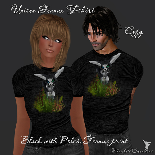 Black Unisex T-shirt with Polar Fennux print PROMO!!