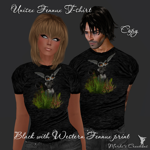 Black Unisex T-shirt with Western Fennux print PROMO!!