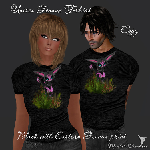 Black Unisex T-shirt with Eastern Fennux print PROMO!!