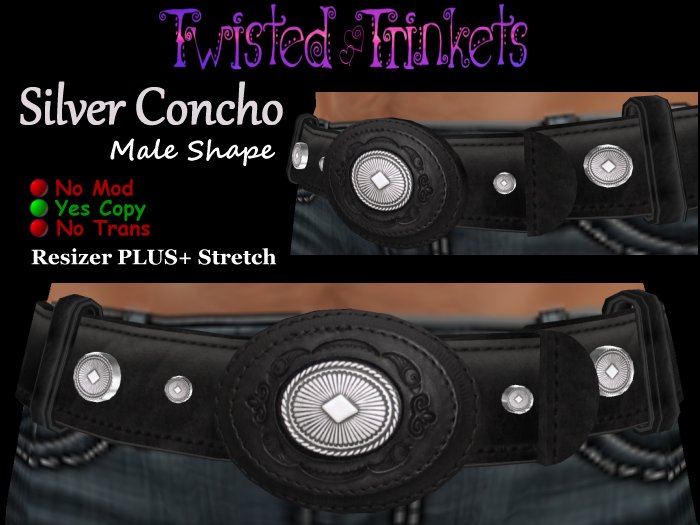 Belt Western Silver Concho Black (male)