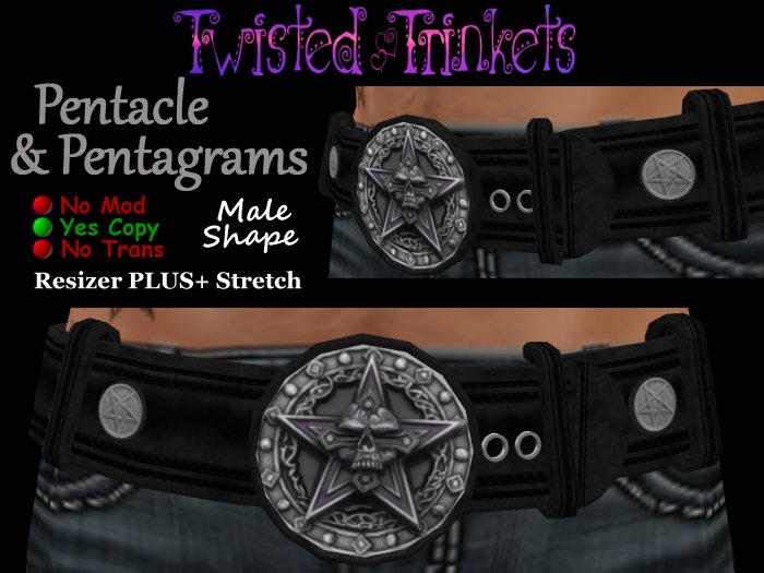 Belt Pentacle and Pentagrams (male)