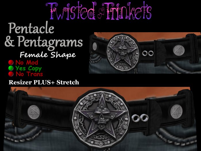 Pentacle and Pentagrams Belt (female)