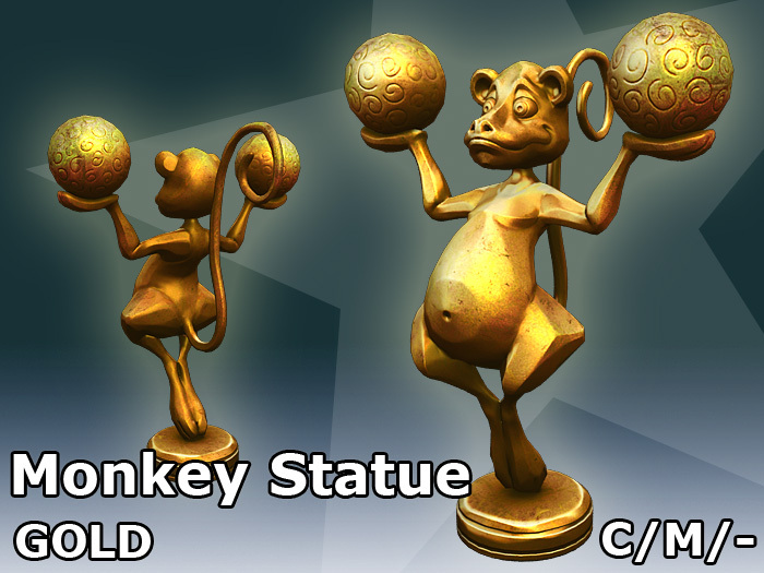 Monkey Sculpture Statue GOLD [MESH]