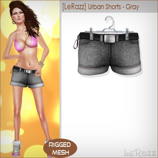 [LeRazz] Urban Shorts - Gray (Rigged Mesh)