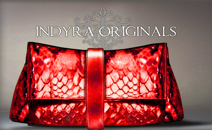 Indyra Originals: Snake Skin Clutch-Rouge