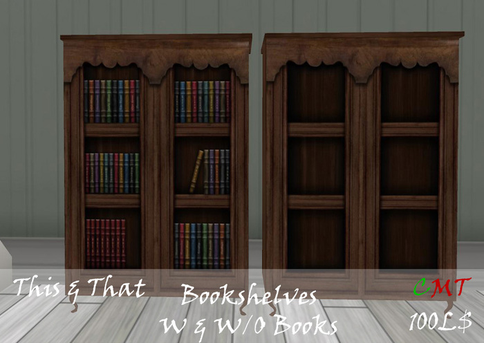 This & That Brown Bookshelf w/Books Copy
