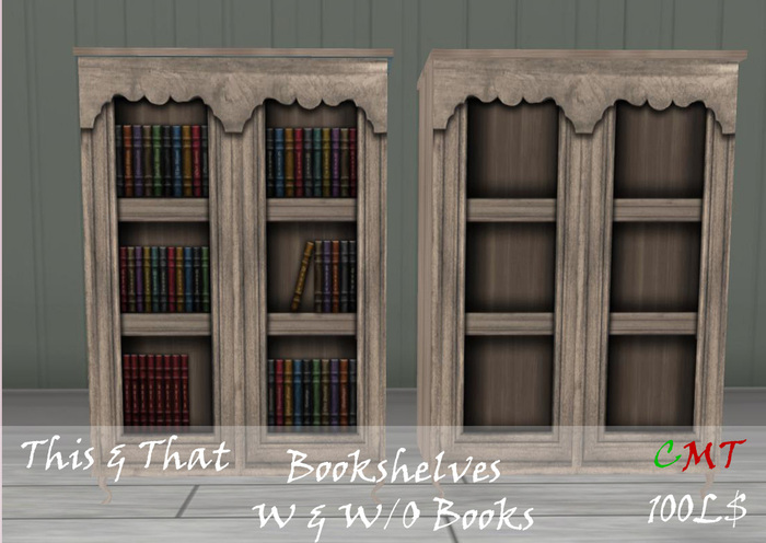 This & That Whitewash Bookshelf w/Books Copy