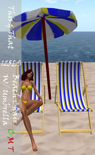 This & That Beach Water Beach Chair W/Umbrella