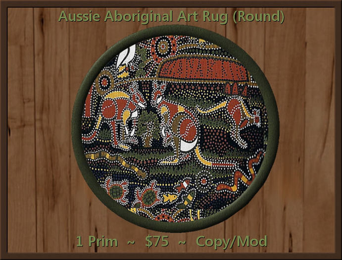 Aussie Aboriginal Art Rug (Round)