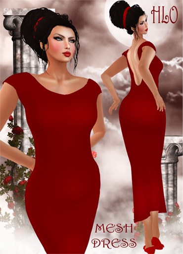 MESH DRESS RED
