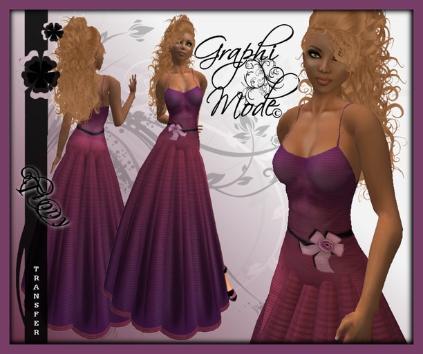 Ecarlate - Dress Purple / Robe Violette Longue- Tinny