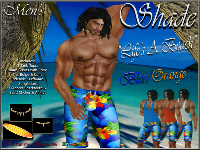 !SHADE! "Life's A Beach" Men's Blue/Orange