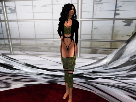 Second Life Marketplace - Green & Black Sexiest Outfit