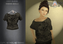 [UnderDogs] - Cosy Blouse Top - Enigma Skulls - MESH