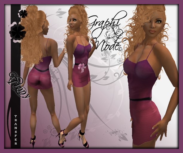 Ecarlate - Dress Purple / Robe Violette Droite - Tinny