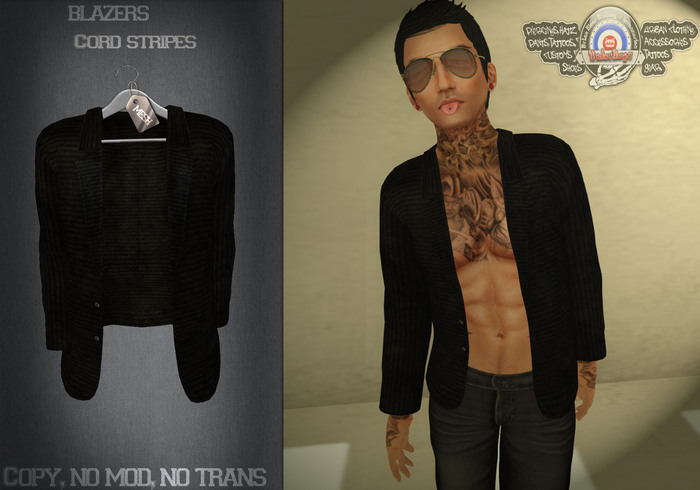 [UnderDogs] - Blazer Jacket - Cord Stripes - MESH