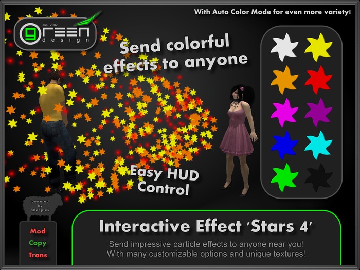 ●GD● Interactive Effect 'Stars 4' [Send Multi Color Effects to anyone] HUD controlled particle/texture emitter!