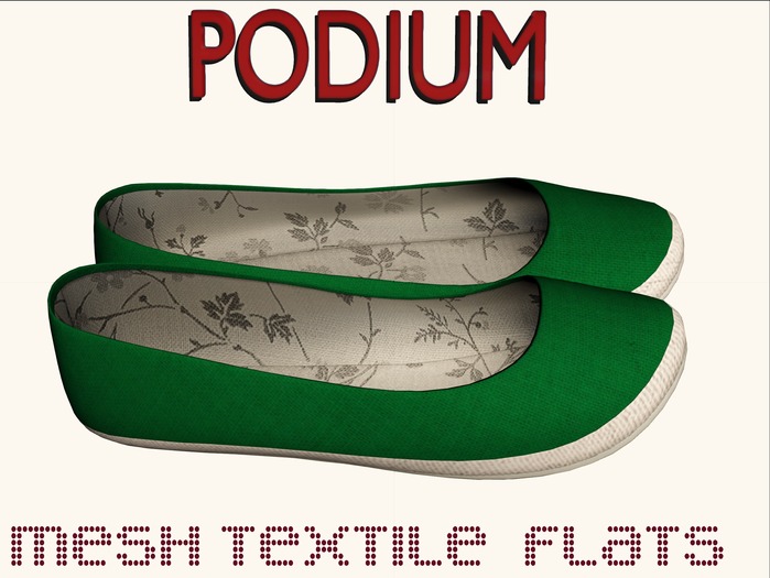 :::Podium::: textile summer flats(resize) *green