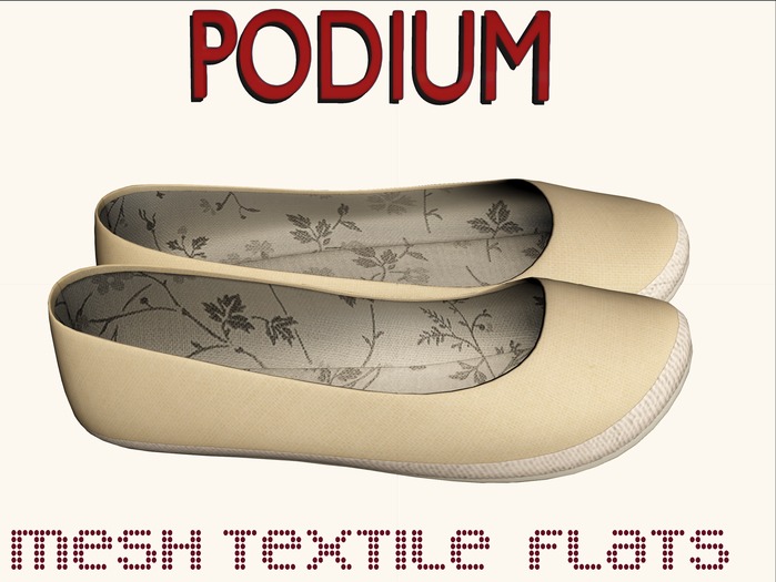 :::Podium::: textile summer flats(resize) * beige
