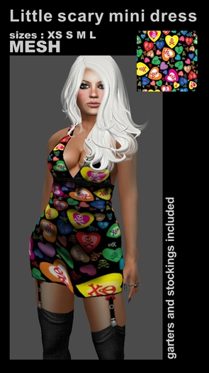 .:ROXY:. hearts and skulls mini dress MESH
