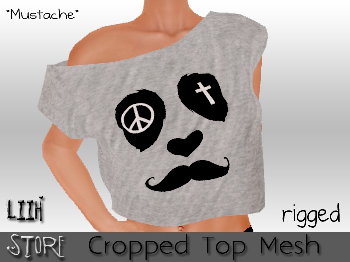 [LS] Cropped Top Mustache / Moustache MESH