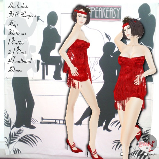 ::Evaki:: Flapper Dress ~Red